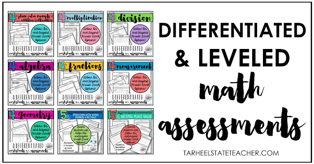  Differentiated Math Assessments