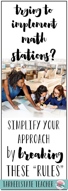 Trying to implement math stations or guided math centers into your upper elementary math routine this year? Well, I've got 5 rules that you can plan to BREAK as you set up your routines, schedule, and teaching plans. 3rd, 4th, 5th, and 6th grade students will love this approach to math stations, and teachers will feel RELIEVED to break the rules that may have been ingrained in your mind about 
