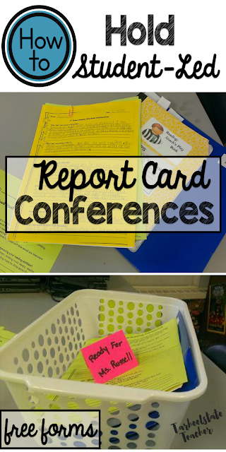 Student Led Report Card Conferences can be extremely successful and rewarding, not to mention,  huge learning experience for your students. Read all about how I have implemented these goal setting and reflection sessions with 4th and 5th graders! {Ideas, forms, tips, and reflection sheets that work like a script for students}