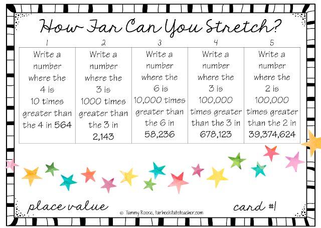  Place Value 4th Grade Leveled Differentiated Task Card