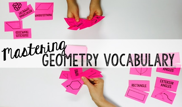 Need some ideas for making mastering geometry vocabulary more fun? Check out four games I play with my students! Flash cards and study ideas included! Your 3rd, 4th, 5th, and 6th grade classroom or home school students are going to LOVE the different activities they can play, and you're going to love that the games teach necessary geometric skills. Great for test prep, review, and much more {third, fourth, fifth, sixth graders - math stations or centers}