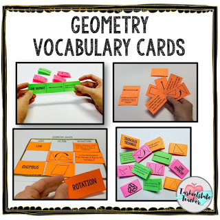 Need some ideas for making mastering geometry vocabulary more fun? Check out four games I play with my students! Flash cards and study ideas included! Your 3rd, 4th, 5th, and 6th grade classroom or home school students are going to LOVE the different activities they can play, and you're going to love that the games teach necessary geometric skills. Great for test prep, review, and much more {third, fourth, fifth, sixth graders - math stations or centers}