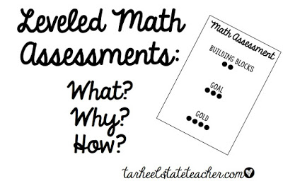 What is a leveled math assessment? This post explains how to use leveled math assessments where students show understanding of pre-requisite skills {building blocks}, grade level standards {goals}, and above grade level standards {stretching beyond}. Everyone has the opportunity to be successful! You can use this with your 1st, 2nd, 3rd, 4th, 5th or 6th grade math students - but this post is especially helpful for fourth grade. {math centers or stations, small groups, remediation, & more}