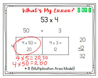 Are your 4th or 5th grade students learning the area model for multiplication and continuing to make common errors? Mine were having some trouble, until I started asking them to 