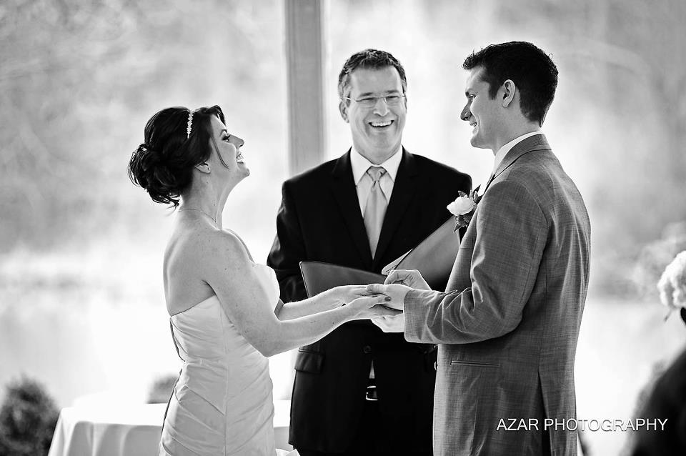 Columbus Ohio wedding officiant from United Marriage Services, Damian King, at Darby House