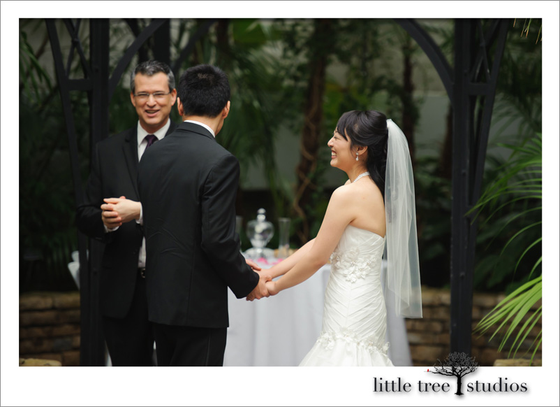 Little Tree Studios with wedding officiant Damian King at Franklin Park Conservatory Columbus Ohio