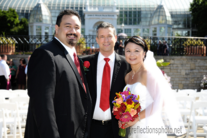 Damian King in Columbus Ohio as wedding officiant at Franklin Park Conservatory