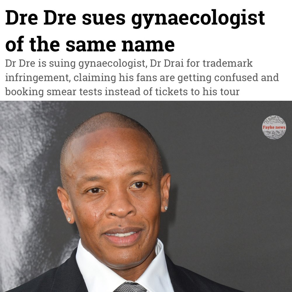 Dr Dre Sues Fake News Satire Meme Fayke News