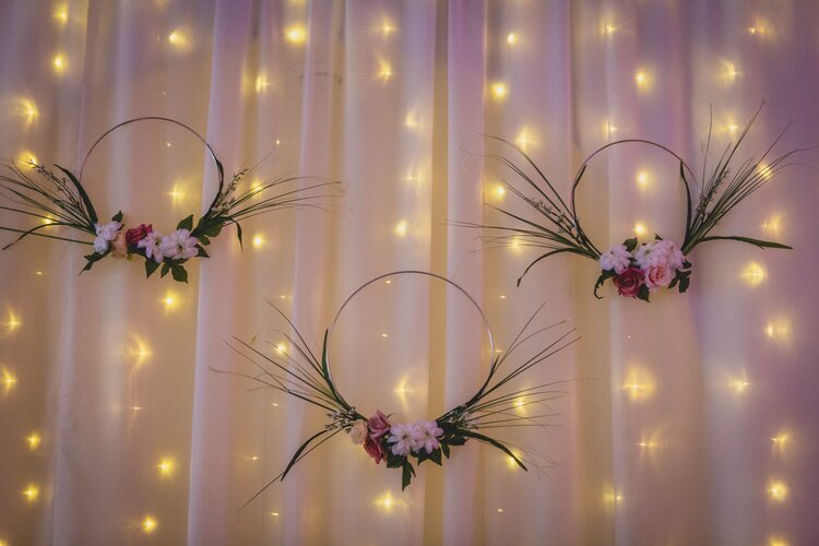 Fairy Lights With Halos Of Flowers.