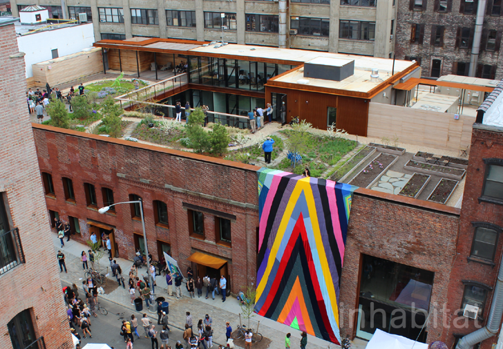 A view of Kickstarter HQ’s  green roof  in Greenpoint, Brooklyn