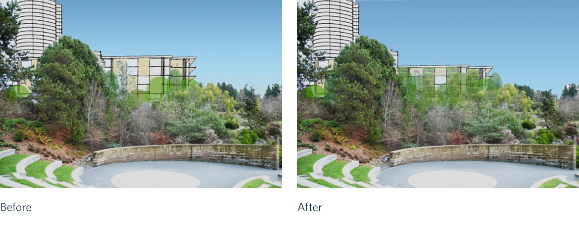 UBC Botanical Garden Visual Impact before and after