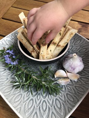 Garlic and Rosemary Crackers