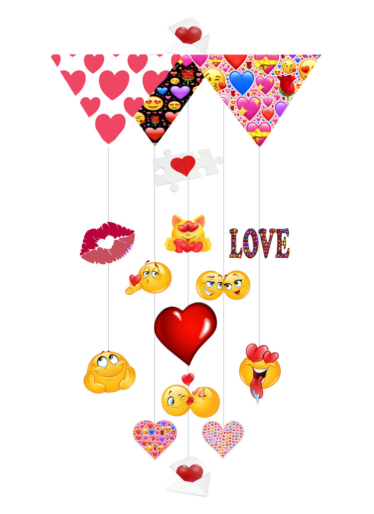 Emoji Love Theia Chandelier Cards™ opened card