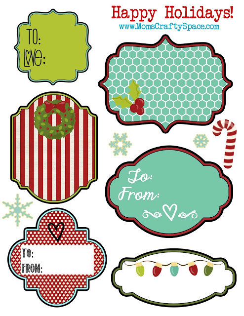 Christmas Gift Label Template  School Kids Class Gift Tags Stickers Favors