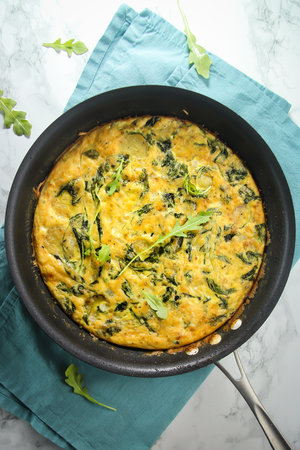 Fresh Baked Frittata with Potatoes and Greens