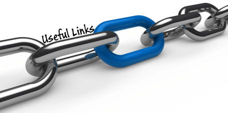 Illustration of silver links in a chain, with Useful Links caption