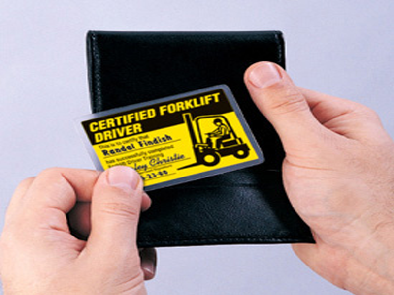 Forklift training certificate