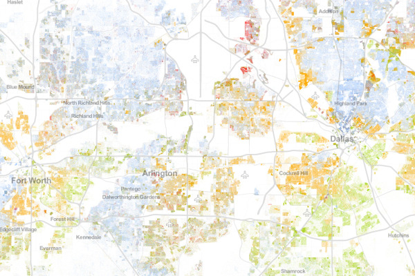 The Racial Dot Map Dallas Fort Worth