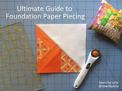 paper piecing, foundation paper piecing, beginning, easy, step by step, good visuals, hst, how to paper piece