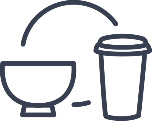 cup, bowl and plate icon