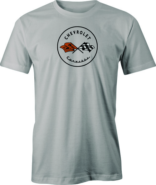 C 1 Corvette Color Logo printed on Men's T shirt.  Free Shipping.