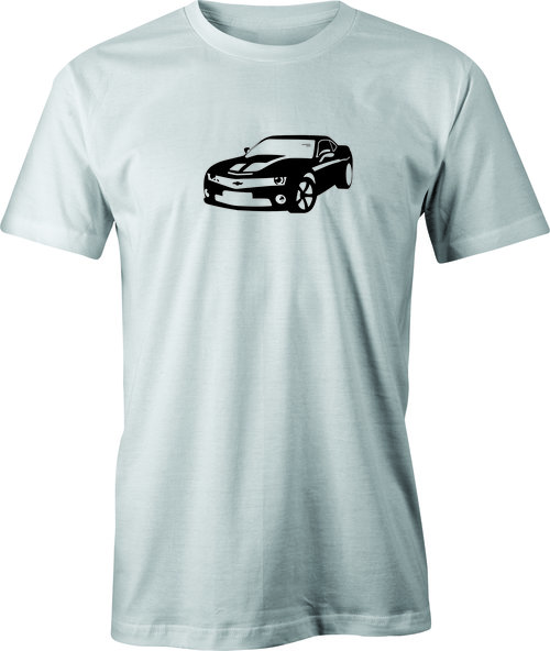 Late Model Camero Drawing printed on Men's T shirt. Free Shipping.