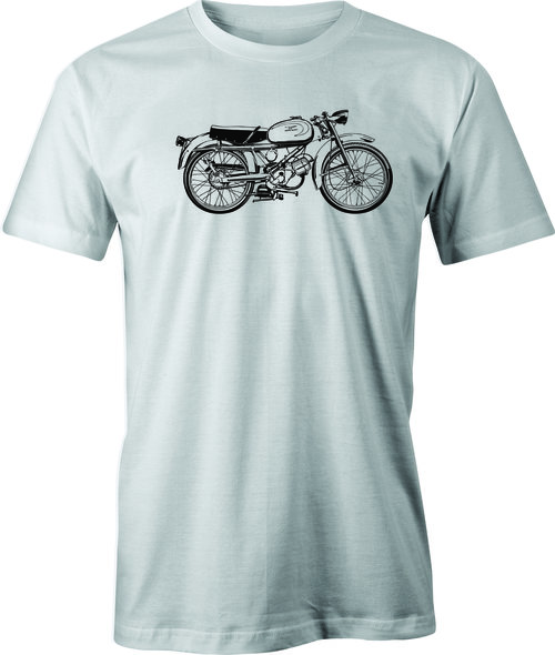 Vintage Moto Guzzi 73  print on  Men's T Shirt. Classic Italian Motorcycle.  Free Shipping.