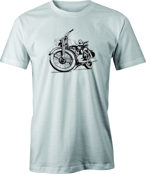 Vintage Motorcycle Line Drawing printed on T shirt