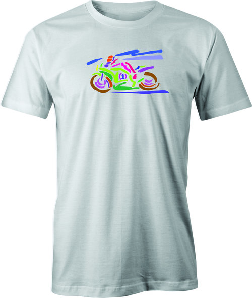 Track Day Color Drawing printed on Men's T shirt