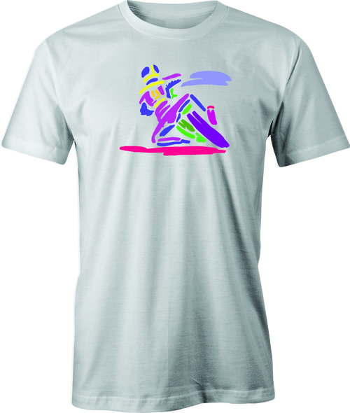 Track Day Turn Color Drawing printed on Men's T shirt