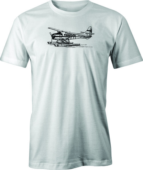 Beaver Float Plane Line Drawing printed on T shirt