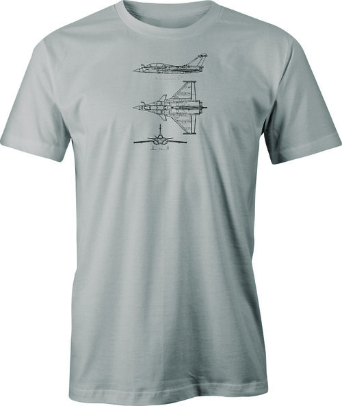 Eurofighter Plane Drawing printed on Men's T shirt