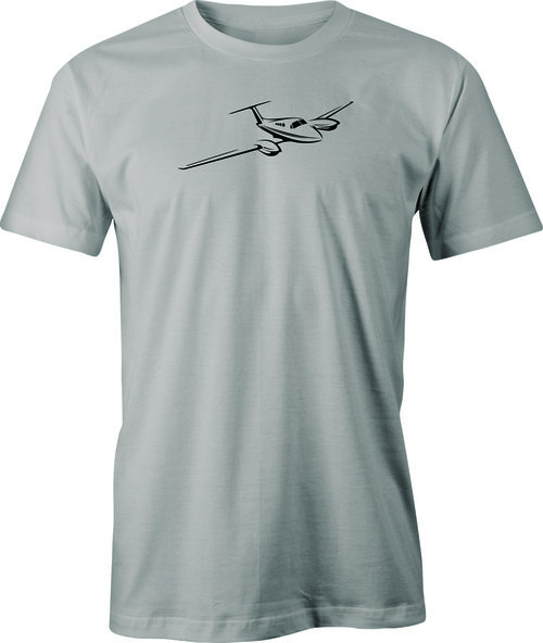 Light Twin Airplane Drawing printed on Men's T shirt