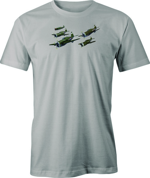 Flight of P 47's Color Image printed on Men's T shirt