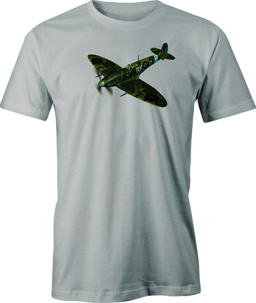 Diving Spitfire Color image printed on men's T shirt