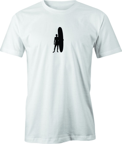 Longboard Surfer drawing printed on Men's T shirt