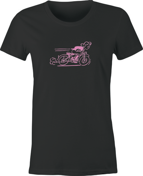 Speedy Girl 40's Line Art printed on T shirt