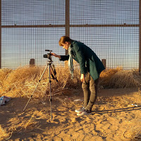 Alice Driver making a film in Juarez - photo credit Julián Cardona 