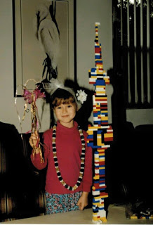 Young Erin with a Lego tower