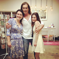 Bea and Leah Koch with cover model Fabio