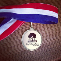 Steph's medal from a half marathon