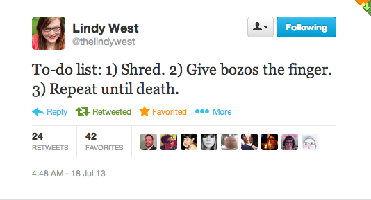 Lindy West tweet: 