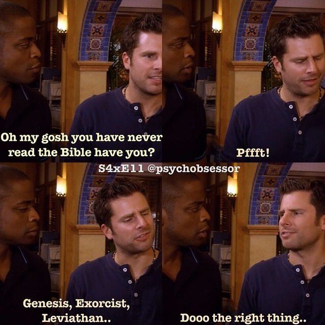 Rhett and I always joke about this scene from Psych. The Old Testament can be so confusing some times, and we all have so many misconceptions about it!