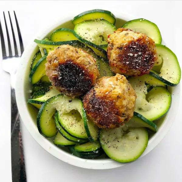Chickpea "Meatballs" with Zucchini Noodles