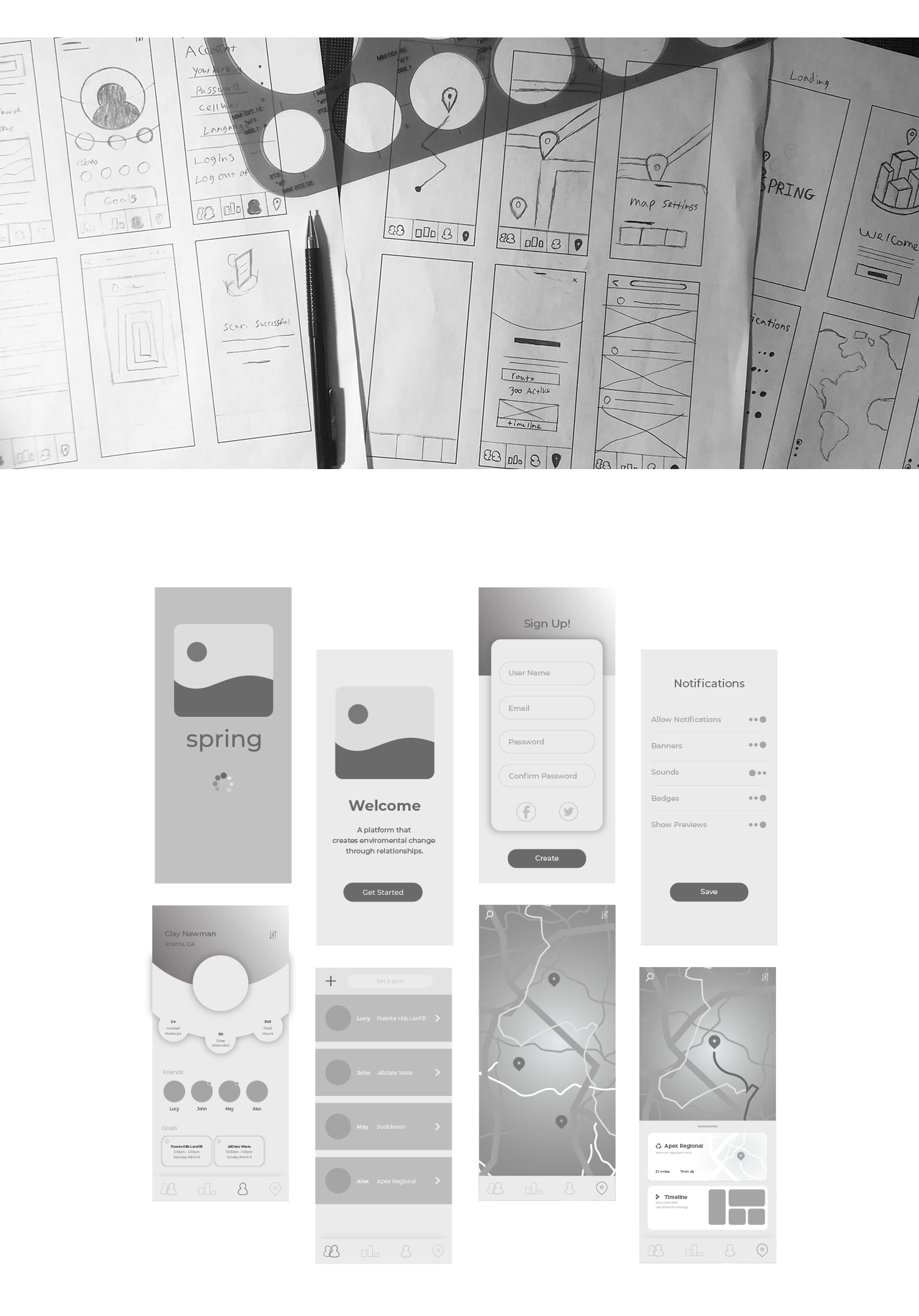 Sketches of app design