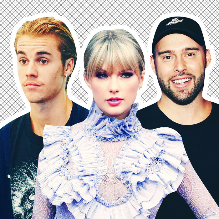 Image result for taylor swift scooter braun and justin bieber