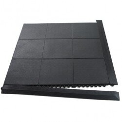 Cushioned Rubber Floor Tile With Interlocking Edge To Protect Gym