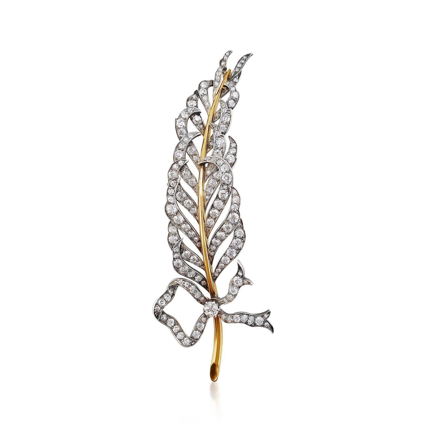 A Diamond Feather Brooch — Revival Jewels