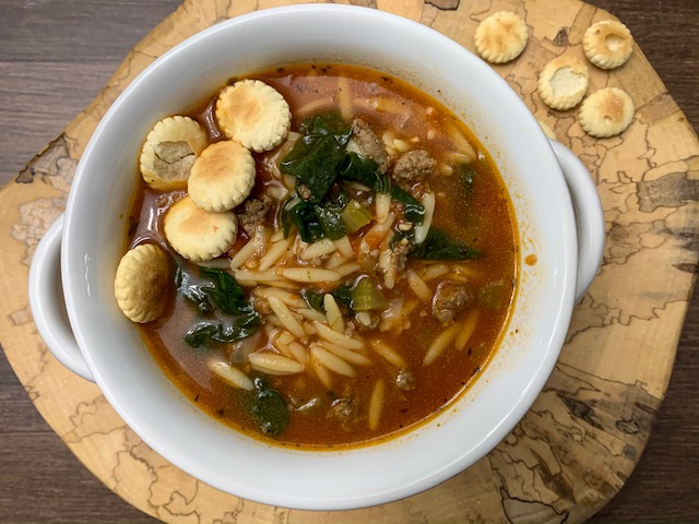 Spicy Sausage Orzo Soup — Bushel and a Peck Kitchen