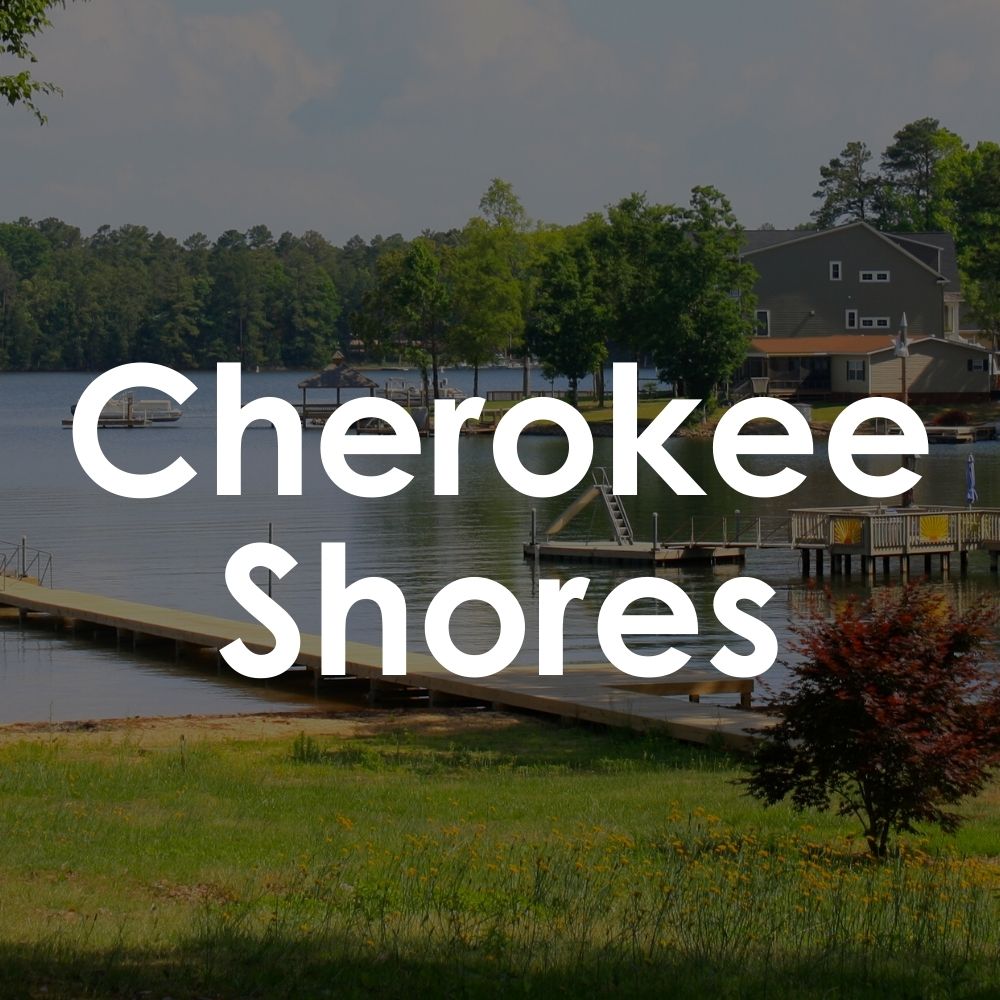 Cherokee Shores. Variety of home styles on Lake Murray
